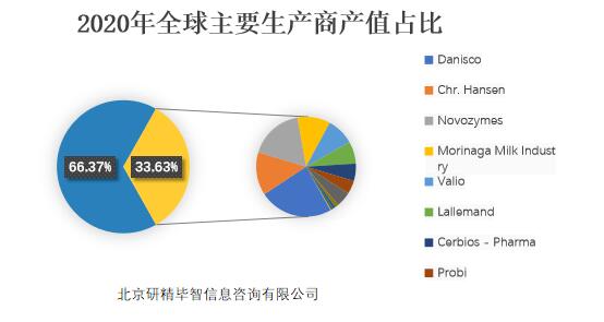 2020年全球主要生产商产值占比